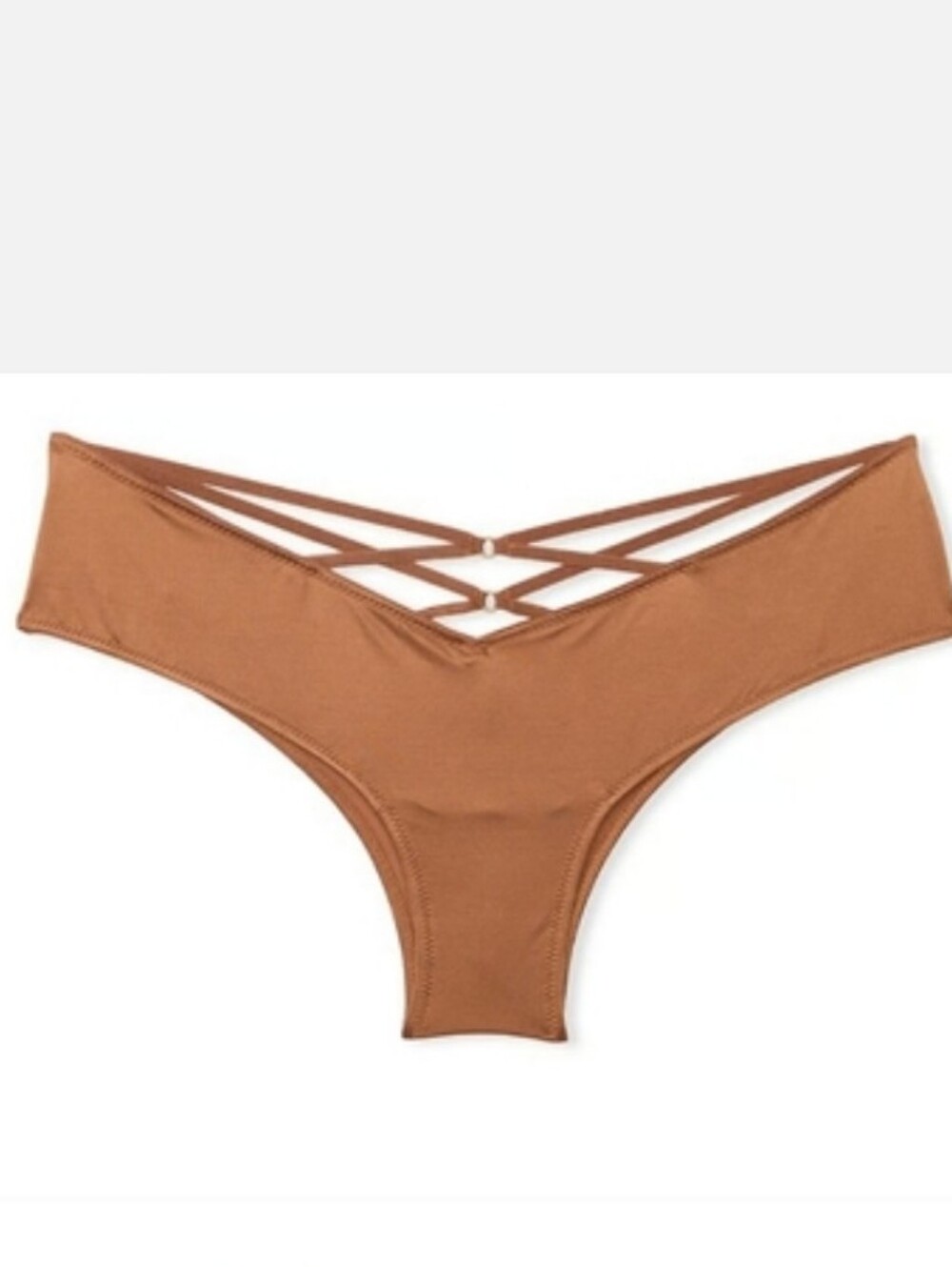 Victoria's secret very sexy strappy back high-leg cheeky panty CARAMEL MEDIUM